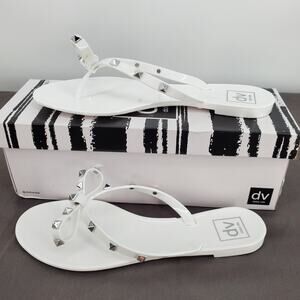 DV Dolce Vita Womens Size 8 Sunkissed White Jelly Sandal Studded New In Box